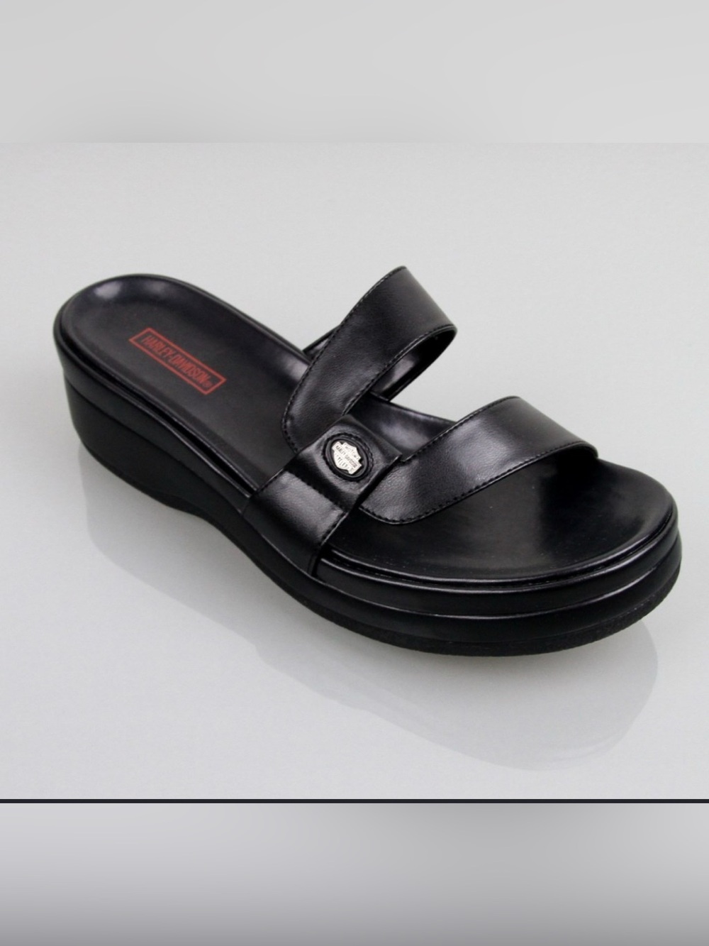 Harley-Davidson Black Double-Strap Wedge Slide